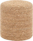 16'' Round Ottoman Natural Seagrass Braided Poof Hand Weaving Round Ottomans Boho Footrest Stool for Home Living Room Bedroom Patio(Natural) by CozyNest Decor