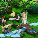 Roowest 19 Pcs Garden Accessories Garden Fairies Kit Miniatures Bunny Squirrel Owl Animals Cute Tiny Mushroom Mini Pond Bridge Figurine Miniature Micro Landscape Ornaments for DIY Home by GreenHaven Gardens
