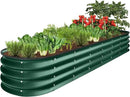 Best Choice Products 8x2x1ft Outdoor Metal Raised Garden Bed, Oval Deep Root Planter Box for Vegetables, Flowers, Herbs, and Succulents w/ 108 Gallon Capacity - Dark Green by GreenHaven Gardens