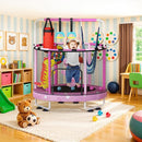LAMERGE 55" 7-in-1 Round Trampoline for Kids Boys & Girls Ages 1-8, Indoor & Outdoor Trampoline for Fun, Adjustable Height Handrail ＆ Enclosed Safety Net ＆ Durable Designs for Toddlers Children by TinyTreasures Baby Boutique