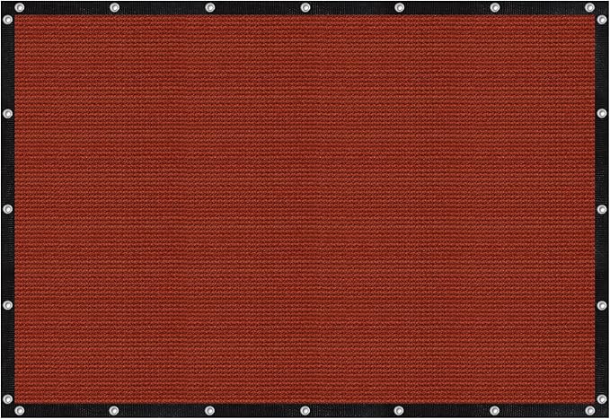 VICLLAX Shade Fabric Sun Shade Cloth with Every 2 FT Grommets for Patio Garden Pergola Cover Canopy 19x24 FT, Rust Red