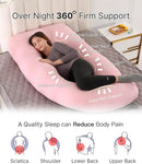 Pregnancy Pillow, Full Body Maternity Pillow 57 inch, with Removable Washable Cover - Sleep Support for Legs, Back, Neck, Shoulder, HIPS, Belly for Pregnent Women, Jersey Knit Cotton (Pink) by TinyTreasures Baby Boutique