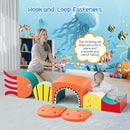 Lischwert Foam Climbing Blocks for Toddlers, Shark Theme Baby Climbing Blocks Soft Play Climbing for Toddlers with Foldable Block and Tunnel Indoor Climbing Toys for Toddler 1-3, 6 Pieces by TinyTreasures Baby Boutique