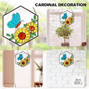 Stained Glass Butterfly Sunflower Suncatcher Window Hanging Ornament, Light Transmission Hand Paint Sun Catchers for Women Gifts, for Lover by GreenHaven Gardens
