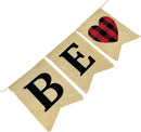 Valentine’s Day Party Decorations Be Mine Felt Sign Burlap Pennant Banner Flag Heart with Black Red Buffalo Plaid Fabric Ribbon for Valentine’s Day Wedding Birthday Party Supplies by CozyNest Decor