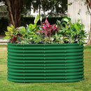 Land Guard 8x4x3ft Oval Galvanized Raised Garden Beds, Large-Capacity Metal Planter Box Outdoor, Durable Deep Raised Garden Bed 3ft Tall, Raised Beds for Gardening Vegetables, Forest Green by GreenHaven Gardens