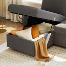 VanAcc Sofa Bed, Sleeper Sofa with Storage Chaise- 2 in 1 Pull Out Couch Living Room, Comfy Sleeper Couch, Grey Boucle by CozyNest Decor