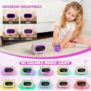 Honesorn Alarm Clock for Kids, Ok to Wake Clock for Kids, Cute Cat Kids Alarm Clock for Girls Boys Toddler, Kids Clock with 10 Night Lights, 7 Soothing Sounds, Auto-Off Timer, Child Lock, Cream White by TinyTreasures Baby Boutique