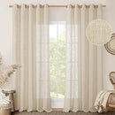 LAMIT Linen Curtains 84 Inches Long for Living Room, Bronze Grommet Light Filtering Window Treatments Semi Sheer Modern Drapes for Bedroom,2 Panels Set 60 x 84 Inch, Linen by CozyNest Decor