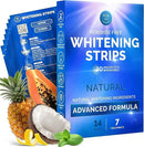 Whitening Strips for Sensitive Teeth 7 Treatments, Mint – Enamel Safe, Peroxide-Free Coconut Teeth Whitening Strips with Natural Enzymes – Gentle White Stips for Sensitive Gums & Daily Oral Care