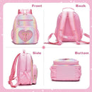 I IHAYNER Kids Glitter Lightweight Backpack for School Travel & Daycare, Toddler Backpack for Girls 3+ Preschool Kindergarten Elementary Kids Backpack-Rainbow Pink T by TinyTreasures Baby Boutique