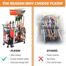 PLKOW Garden Tool Organizer with Wheels, Garden Tool Rack, Yard Tool Holder for Rakes, Shovel, Fertilizer, Garden Tool Storage for Garage, Shed, Outdoor by GreenHaven Gardens