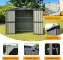 Domi Outdoor Storage Shed 6.5’ x 4.2’, Metal Garden Shed with Galvanized Steel Frame for Bike, Tools, Lawn Mowers, Outdoor Storage Cabinet with Lockable Door for Garden Lawn Patio (Dark Grey) by GreenHaven Gardens