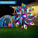 51.9" Peacock Solar Wind Spinner Outdoor Decor – Waterproof LED Lighted Garden Art with Adjustable Metal Pole, IP65 Weather Resistant for Yard, Patio by CozyNest Decor
