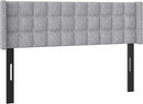 VECELO Headboard Queen Size, Linen Upholstered Headboards Only with Nailhead Trim Wingback, Square Stitched Design, Adjustable Height from 40" to 49.8", Light Grey by CozyNest Decor