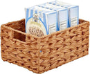 mDesign Woven Farmhouse Kitchen Pantry Food Storage Organizer Basket Bin Box - Container Organization for Cabinets, Cupboards, Shelves, Countertops - Store Potatoes, Onions, Fruit, 6 Pack, Camel Brown by CozyNest Decor