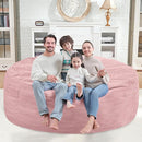 6FT Bean Bag Chair, Large Bean Bag Chairs with Memory Foam Filled, Fluffy Beanbag Sofa with Dutch Velvet Cover, Round BeanBag Chairs for Living Room, Playroom- Light Pink by TinyTreasures Baby Boutique