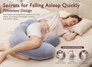 Momcozy Pregnancy Pillow, Original F Shaped Maternity Pillow for Pregnant Women with Adjustable Wedge Pillow, Full Body Support Pregnancy Pillows for Side Sleeping with Velvet Cover, Grey by TinyTreasures Baby Boutique