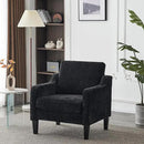 VINGLI Mid Century Modern Accent Chairs, Black Soft Chenille Reading Chair Upholstered Armchair Side Chairs Sofa Couches for Living Room, Bedroom, Apartment by CozyNest Decor
