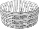 LVTXIII Outdoor/Indoor Inflatable Ottoman, Patio Footrest Stool, Portable Round Ottoman for Patio Garden, Camping or Home, Herringbone Black White by CozyNest Decor