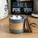 Small Ceramic Jar with Lid, Coffee Container, Coffee Canisters with Airtight Lids Kitchen Food Storage Jars for Spice Sugar Tea Bag, Mini Decorative Jars for Countertop, Grey & 5oz by CozyNest Decor