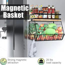 Magnetic Spice Rack for Refrigerator, Fruit, Potato & Onion Storage Bin,Large Capacity Magnetic Shelves for Side of Refrigerator, Kitchen Organizers and Storage Countertop,1 Pack Black by CozyNest Decor