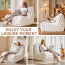 Modern Bean Bag Chair, Large Bean Bag Couch for Adults with Memory Foam Filled, Soft Faux Bunny Fur Lazy Chair for Living Room Bedroom Dorm Apartment, No Assembly Required, White by TinyTreasures Baby Boutique