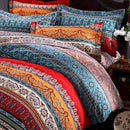 ABREEZE 3Pcs Bohemia Retro Bedding Ethnic Vintage Floral Duvet Cover Boho Bedding 100% Brushed Cotton Bedding Sets Damask Paisley Coloful Mandala Down Comforter Cover,Queen by CozyNest Decor