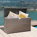Super Patio Wicker Outdoor Patio Storage Box Waterproof, 120 Gallon Large Deck Box Rattan Storage Bin for Cushions, Garden Tools, Pool, Brown by CozyNest Decor