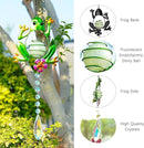 Stained Glass Metal Frog Suncatcher Crystals for Window Ornament - 17" Outdoor Fence Wall Art Decor, Rainbow Maker Hanging for Garden Yard Living Room Bedroom Patio Balcony by GreenHaven Gardens