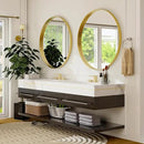 24 Inch Round Bathroom Mirror - Wall Mounted Circle Mirror with Metal Frame, Modern Mirror Suitable for Bathroom, Vanity, Entryway, Living Room, Wall Decor,Gold by CozyNest Decor