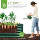 Best Choice Products 8x4x2ft Outdoor Metal Raised Garden Bed, Deep Root Planter Box for Vegetables, Flowers, Herbs, and Succulents w/ 478 Gallon Capacity - Dark Green by GreenHaven Gardens