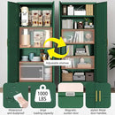Kitchen Pantry Storage Cabinet with Doors and Adjustable Shelves, Metal ClosetMaid Food Pantry Cabinets, 75" Tall Freestanding Cupboard for Kitchen, Laundry or Utility Room, Green by CozyNest Decor