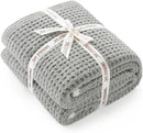 Snuggle Sac Ultra Soft Waffle Throw Blanket for Couch Bed Sofa 50x60 inches, Reversible Grey Blanket Microfiber Fluffy Fuzzy Cozy Knit Throws for Women Mothers Birthday Gifts by CozyNest Decor