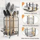 TORACK Garden Tool Organizer Stand with Wheels, Rakes Shovels Yard Tools Stand for Garage, Shed, Garden, Indoor/Outdoor Long-Handled Tools Cart by GreenHaven Gardens