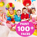 Maydear Face Painting Kit for Kids, 32 Colors Water Based Makeup Palette with Stencils, Glitters, Rainbow Split Cake, Hair Dye Clips, for Parties, Halloween, Safe Professional Face Body Paint Kit by TinyTreasures Baby Boutique