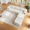 CHITA Oversized Modular Cloud Sectional Sofa, FSC Certified U Shaped Sectional Couches for Living Room, 112 inch Width, 5 Seat Modular Sofa Includes 2 Storage Ottomans, Linen by CozyNest Decor