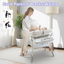 2-in-1 Baby Bathtub with Changing Table, Foldable Diaper Changing Station with 4 Wheels, Waterproof Pad, Storage Rack and Baby Bath Tub, Adjustable Height Portable Nursery Organizer for Newborn Infant by TinyTreasures Baby Boutique