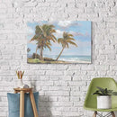 cozy country Palm Tree Wall Art 36"x24" - Coastal Pictures Beach Canvas Ocean Decor - Nautical Artwork Seascape Hand Painting for Bedroom, Sea House by CozyNest Decor