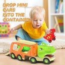 Veslier Dinosaur Toys for Kids 2-4 3-5 with 6 Dinosaur Car Vehicles, Dino Transport Carrier Truck with Music and Roaring Sound Christmas Birthday Gift for 2+ Year Old Boys. by TinyTreasures Baby Boutique