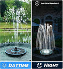 Solar Fountain Glass Panel with 2200 mah Battery, 3.5W Floating Solar Water Fountain with 4 Fixed Rods, Solar Fountain Pump for Bird Bath, Garden, Pond, Pool, Outdoor-White Lights by GreenHaven Gardens