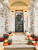 DearHouse 2 Pack Fall Maple Leaf Vine, 5.9Ft/Piece Hanging Garland White Autumn Foliage Thanksgiving Decor for Home Wedding Fireplace Party Christmas (White&Orange) by CozyNest Decor