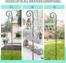 108 Inch Shepherds Hooks for Outdoor 2 Pack, Bird Feeder Poles with 4 Hooks, Shepherds Hook for Bird Feeders Outside with Base, Garden Pole for Hanging Plant Baskets, Weddings Decor (108 Inch) by GreenHaven Gardens