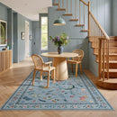 3x5 Washabl Rug with Insect Print - Bug Rug Non-Shedding Stain Resistant Soft Small Carpet for Bedroom, Low Pile Ultra-Thin Machine Washable Carpet for Nursery,Entrance, Office (3'x5' Blue) by TinyTreasures Baby Boutique