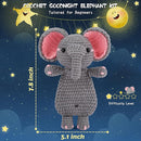 Crochet Kit for Beginners - Elephant Crochet Kits with Step-by-Step Video Tutorials, Beginner Crochet Kit for Adults, Crochet Animal Kit for Kids, Goodnight Elephant Crocheting Set (Grey) by TinyTreasures Baby Boutique