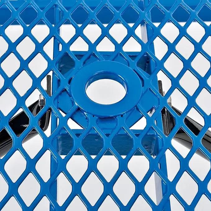 Global Industrial 4' Rectangular Expanded Metal Picnic Table, 48" L x 62" W,Blue, photo 8 of 10