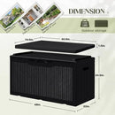 Greesum 100 Gallon Resin Deck Box Large Outdoor Storage with Cushions for Patio Furniture, Garden Tools, Pool Supplies, Weatherproof and UV Resistant, Lockable, Black by GreenHaven Gardens
