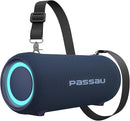 Passau Portable Bluetooth Speakers 40W Peak Loud Stereo Sound, Passive Radiators-Deep Bass, All Day Playtime, Adjustable Strap, BT5.3, IPX5 Wireless Speaker RGB Lights for Indoor Outdoor-Blue by TinyTreasures Baby Boutique