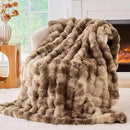 BENVWE Fluffy Faux Fur Throw Blanket for Couch - Soft, Plush, Thick, Cozy, Fuzzy Luxury Minky Bubble Blanket for Home Living Room Decor, Gifts for Women, Tie-dye Brown, 51" x 63", 1100GSM by CozyNest Decor