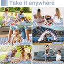 Extra Large Picnic Blanket 80''x 80'' Waterproof Foldable Picnic Mat for Beach, 5-Layer Outdoor Blanket for 6 to 8 Adults,Camping Grass Lawn Park Accessories Couple Park Wedding Registry(Grey) by TinyTreasures Baby Boutique